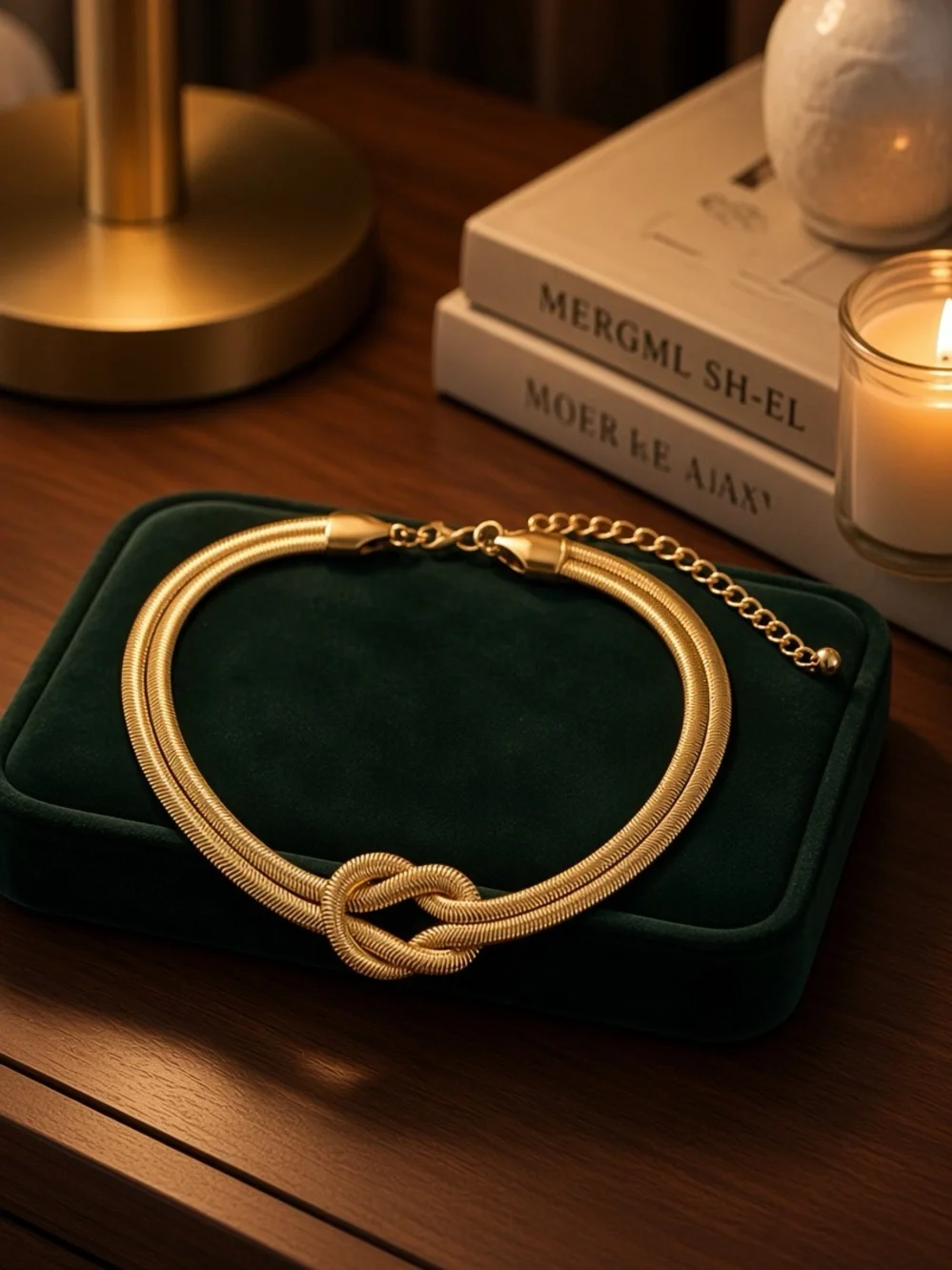Gold Knot Choker Necklace — Women Bags Accessory NEW